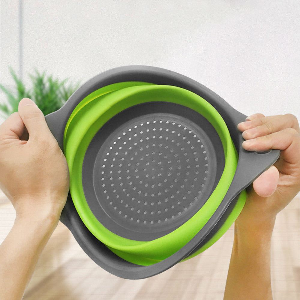 2pcs Red Round Collapsible Drain Basket And Collapsible Silicone Round  Vegetable Fruit Wash Drain Basket Filter Strainer, Foldable Drain Tool For  Kitchen